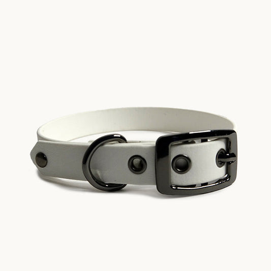 Klassische Biothane-Halskette – Weiß