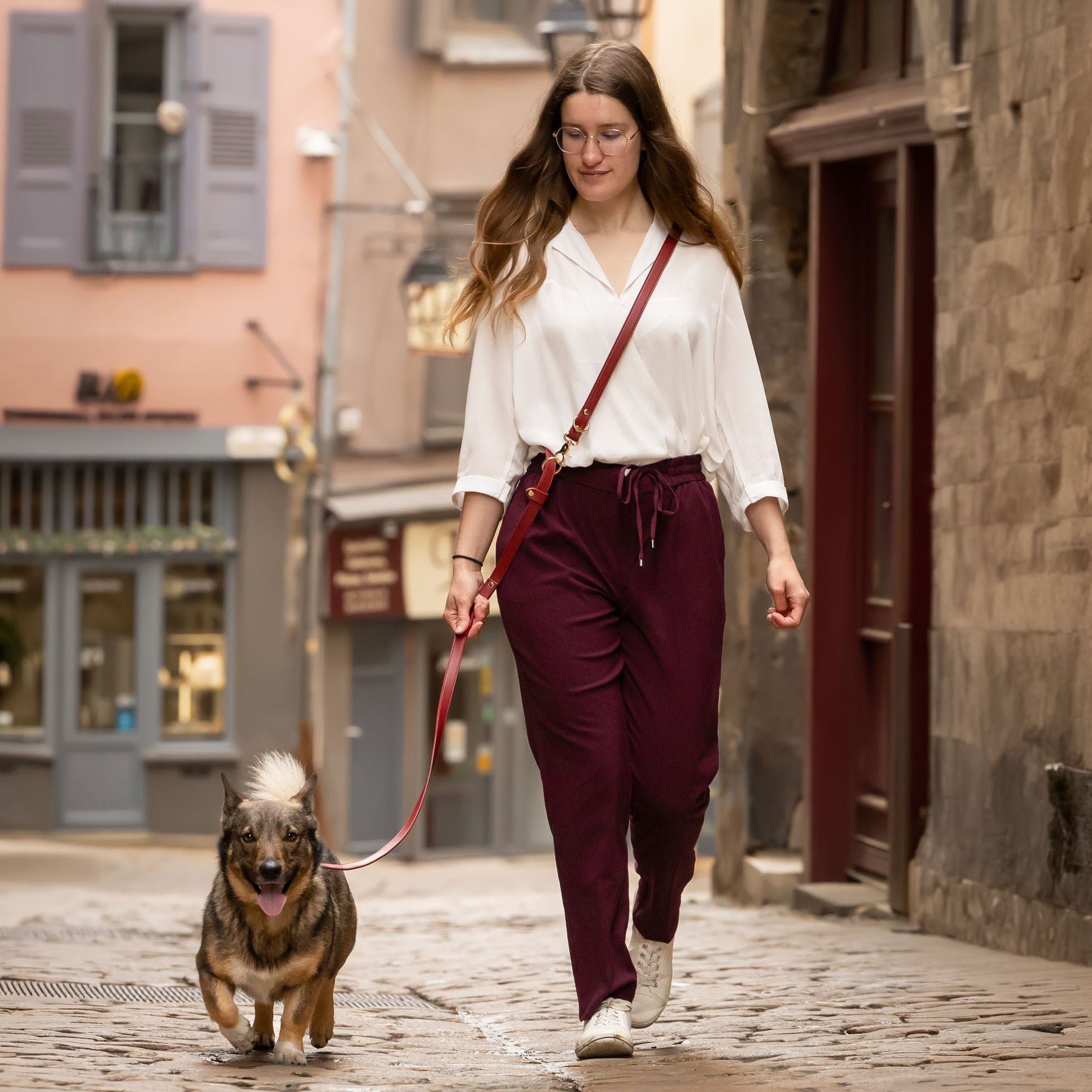 Laisse multi-positions | Merlot - GRIS LOUP