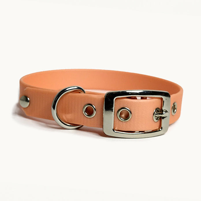 Collier classique en biothane - Rose Romantique - GRIS LOUP